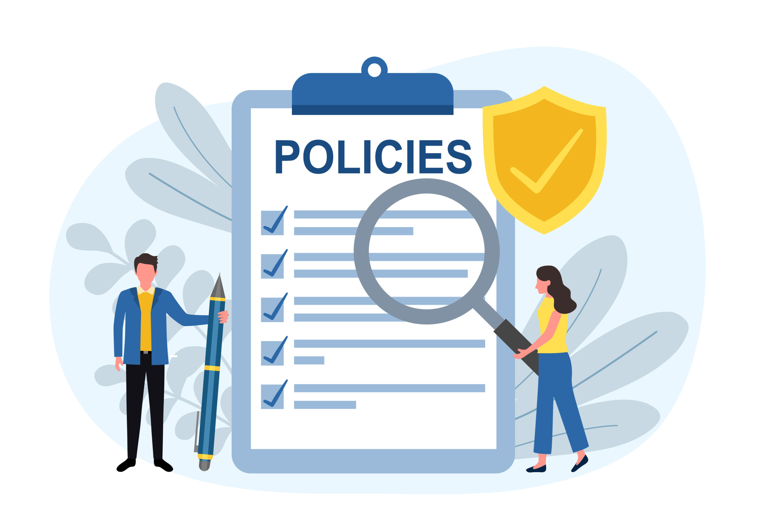 Business policy document concept vector illustration. Insurance policies.